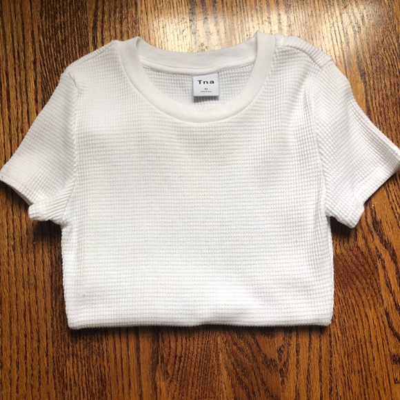 TNA Tops - TNA white waffle cut shirt